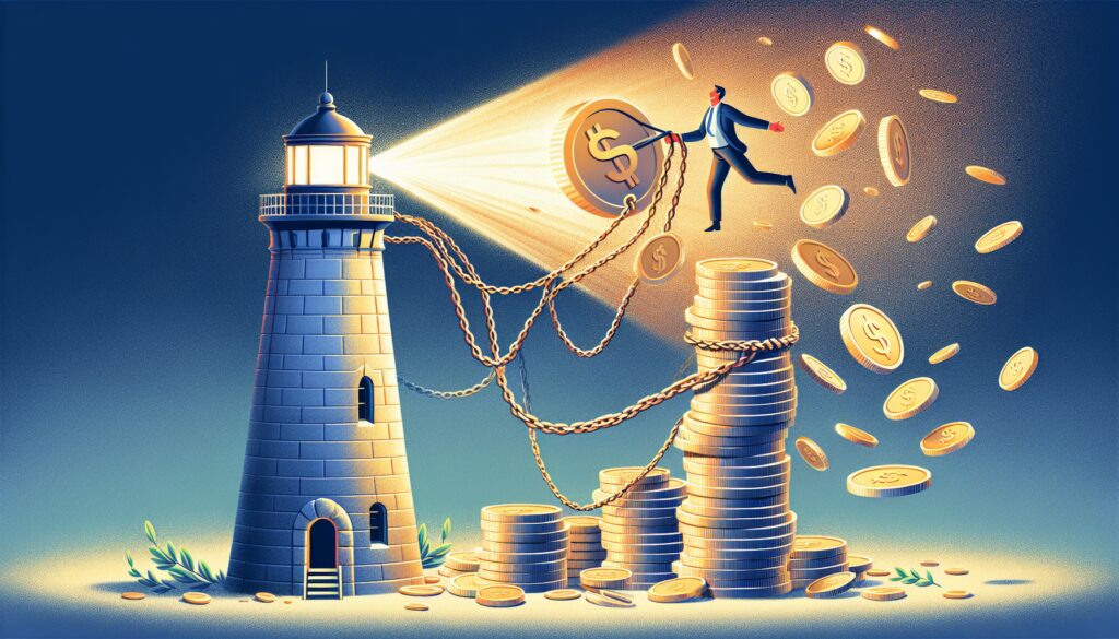 A small business owner receiving cash from a Rhode Island factoring company