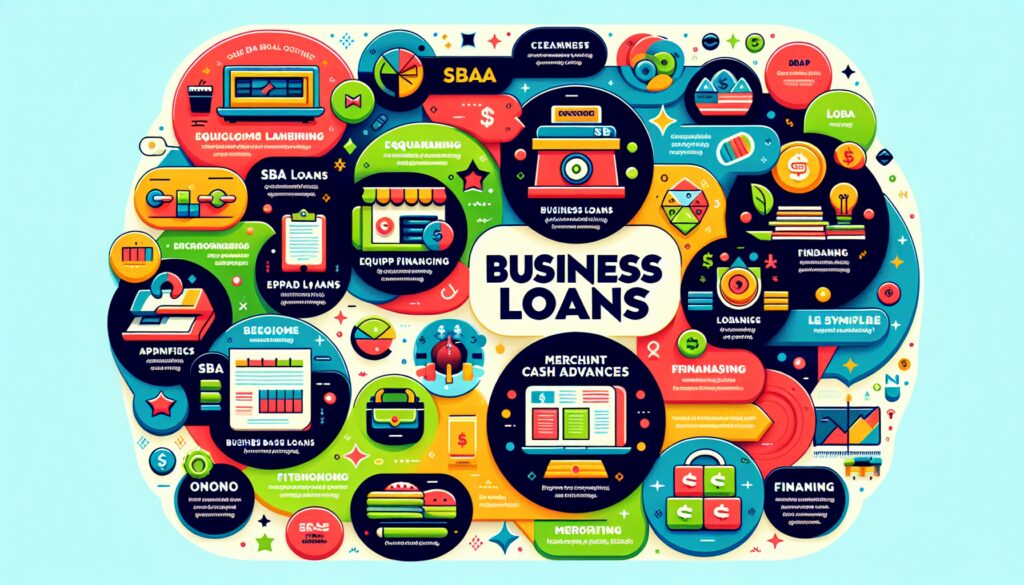 The different types of business loans including SBA loans and equipment financing