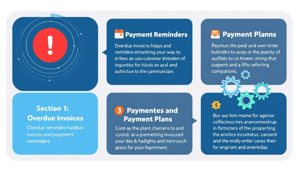 Strategies for handling overdue invoices including reminders and payment plans