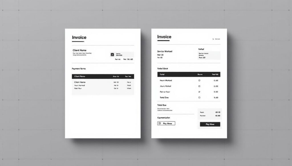 Invoicing without a company using a simple invoice template