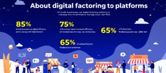 Digital factoring platforms showcasing various small businesses engaging with technology