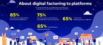 Digital factoring platforms showcasing various small businesses engaging with technology
